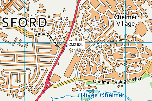CM2 6XL map - OS VectorMap District (Ordnance Survey)