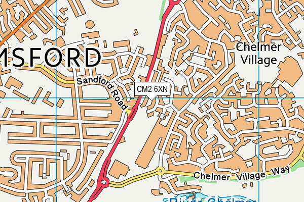 CM2 6XN map - OS VectorMap District (Ordnance Survey)