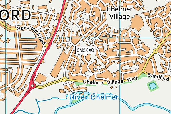 CM2 6XQ map - OS VectorMap District (Ordnance Survey)