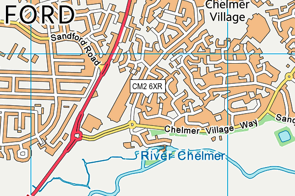 CM2 6XR map - OS VectorMap District (Ordnance Survey)