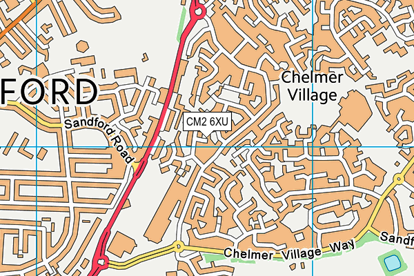 CM2 6XU map - OS VectorMap District (Ordnance Survey)