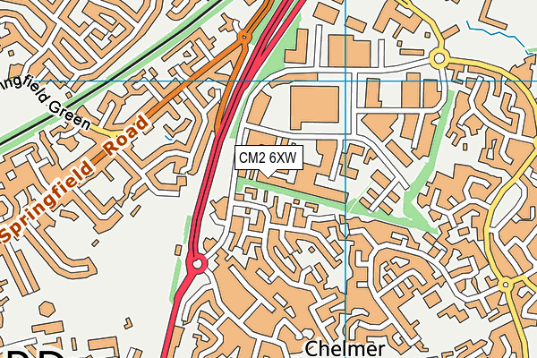 CM2 6XW map - OS VectorMap District (Ordnance Survey)