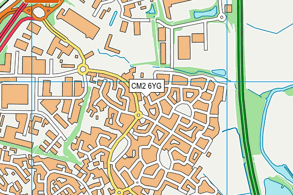 CM2 6YG map - OS VectorMap District (Ordnance Survey)