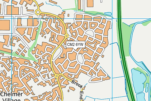 CM2 6YW map - OS VectorMap District (Ordnance Survey)