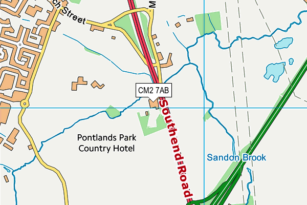 CM2 7AB map - OS VectorMap District (Ordnance Survey)