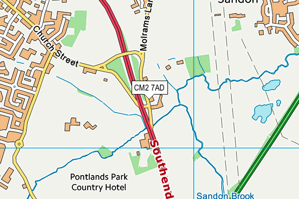 CM2 7AD map - OS VectorMap District (Ordnance Survey)