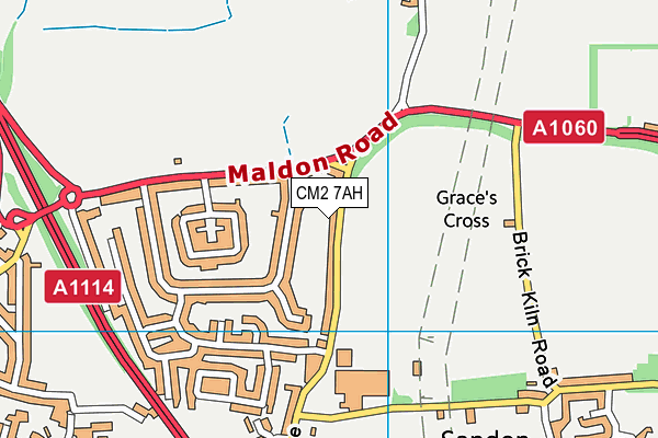CM2 7AH map - OS VectorMap District (Ordnance Survey)