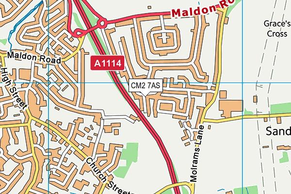 CM2 7AS map - OS VectorMap District (Ordnance Survey)