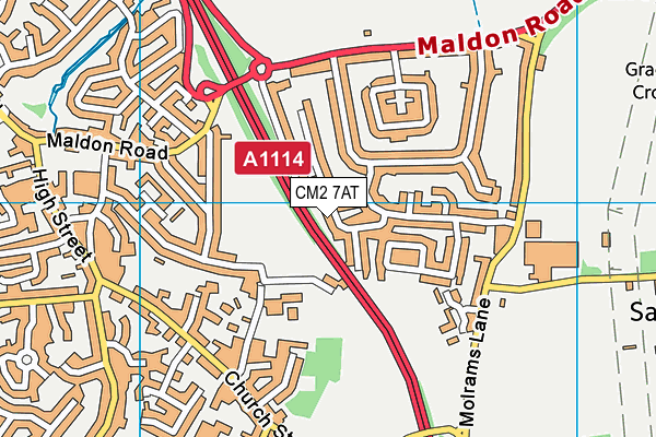 CM2 7AT map - OS VectorMap District (Ordnance Survey)