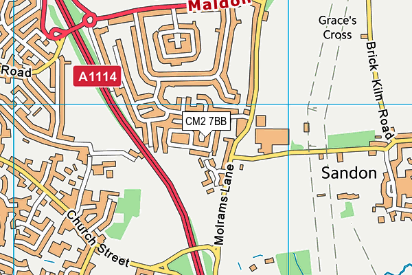CM2 7BB map - OS VectorMap District (Ordnance Survey)
