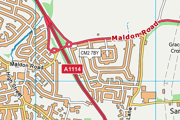 CM2 7BY map - OS VectorMap District (Ordnance Survey)