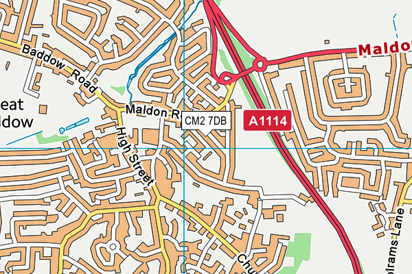 CM2 7DB map - OS VectorMap District (Ordnance Survey)