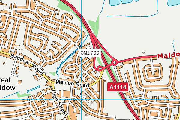 CM2 7DD map - OS VectorMap District (Ordnance Survey)