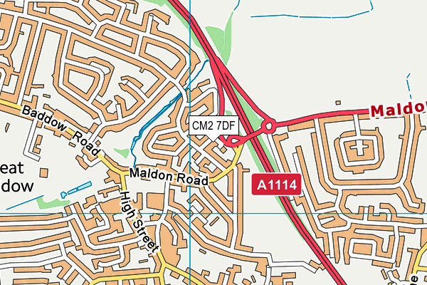 CM2 7DF map - OS VectorMap District (Ordnance Survey)