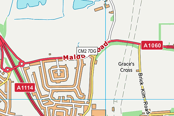 CM2 7DG map - OS VectorMap District (Ordnance Survey)