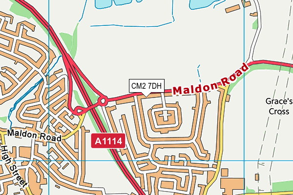 CM2 7DH map - OS VectorMap District (Ordnance Survey)