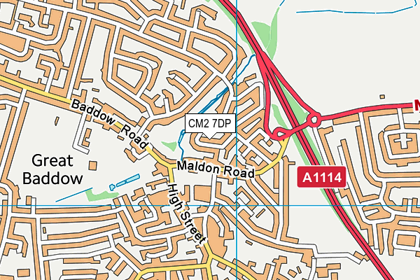 CM2 7DP map - OS VectorMap District (Ordnance Survey)