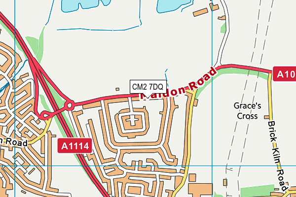 CM2 7DQ map - OS VectorMap District (Ordnance Survey)