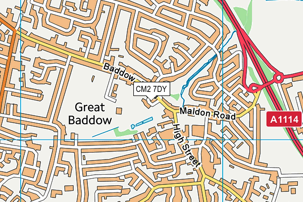 CM2 7DY map - OS VectorMap District (Ordnance Survey)