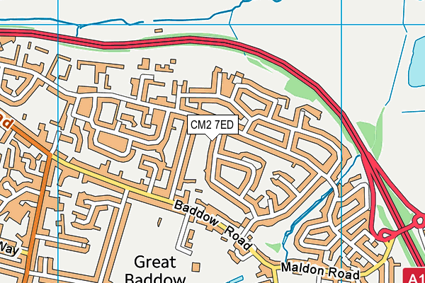 CM2 7ED map - OS VectorMap District (Ordnance Survey)