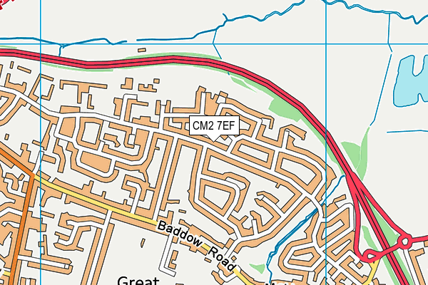 CM2 7EF map - OS VectorMap District (Ordnance Survey)