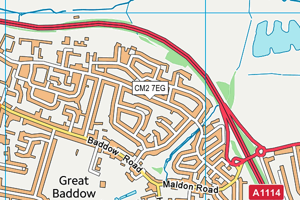 CM2 7EG map - OS VectorMap District (Ordnance Survey)