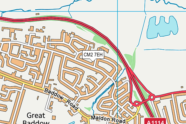 CM2 7EH map - OS VectorMap District (Ordnance Survey)