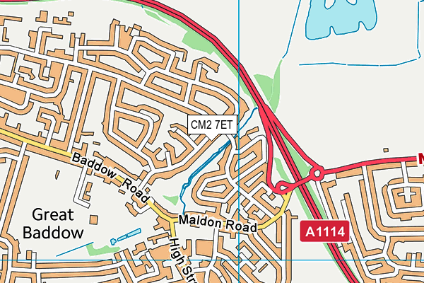 CM2 7ET map - OS VectorMap District (Ordnance Survey)