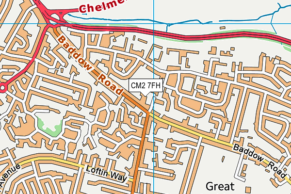 CM2 7FH map - OS VectorMap District (Ordnance Survey)