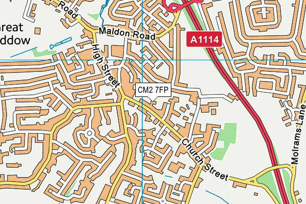 CM2 7FP map - OS VectorMap District (Ordnance Survey)