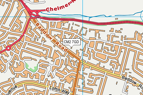 CM2 7GD map - OS VectorMap District (Ordnance Survey)