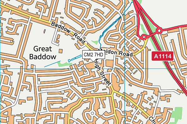 CM2 7HD map - OS VectorMap District (Ordnance Survey)