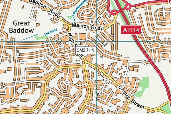 CM2 7HN map - OS VectorMap District (Ordnance Survey)