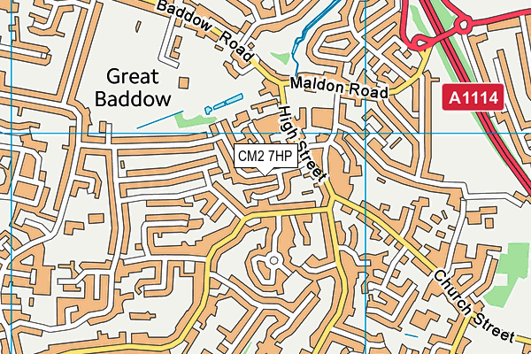 CM2 7HP map - OS VectorMap District (Ordnance Survey)