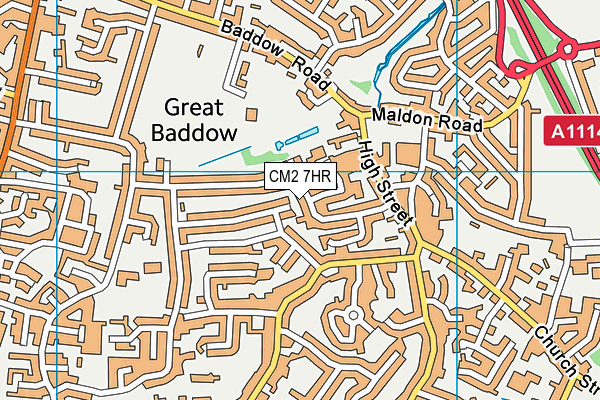 CM2 7HR map - OS VectorMap District (Ordnance Survey)