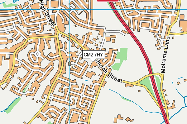 CM2 7HY map - OS VectorMap District (Ordnance Survey)