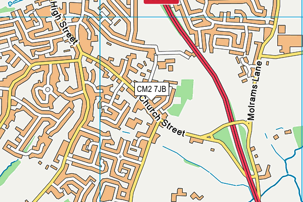 CM2 7JB map - OS VectorMap District (Ordnance Survey)