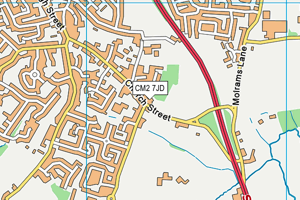 CM2 7JD map - OS VectorMap District (Ordnance Survey)