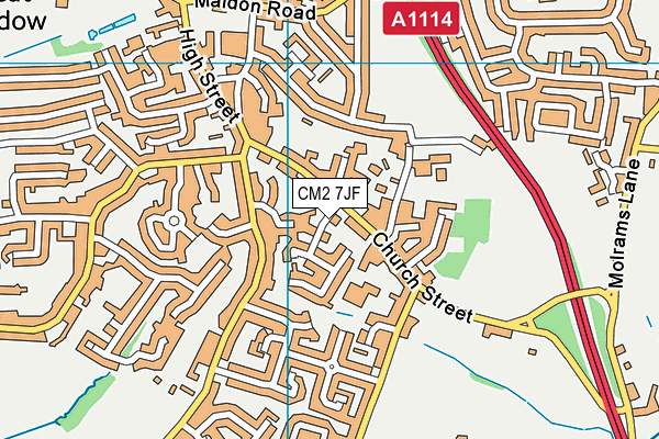 CM2 7JF map - OS VectorMap District (Ordnance Survey)