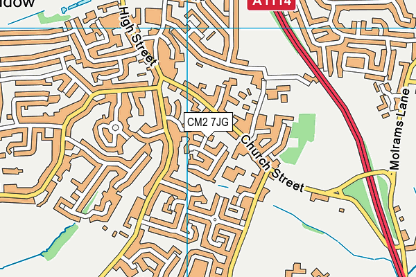 CM2 7JG map - OS VectorMap District (Ordnance Survey)