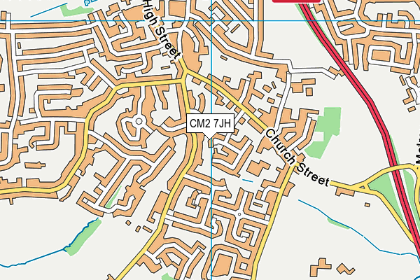 CM2 7JH map - OS VectorMap District (Ordnance Survey)