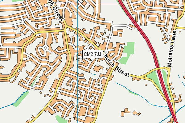 CM2 7JJ map - OS VectorMap District (Ordnance Survey)