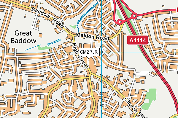 CM2 7JR map - OS VectorMap District (Ordnance Survey)