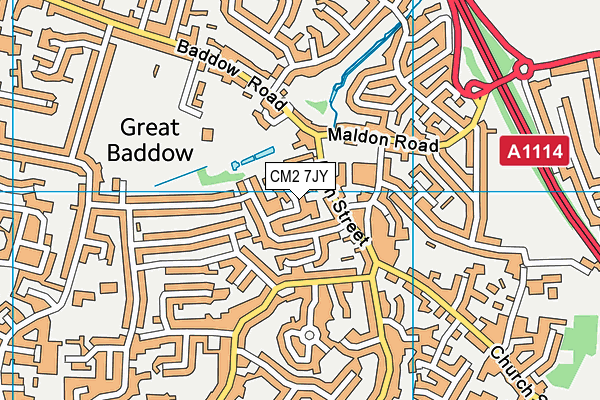 CM2 7JY map - OS VectorMap District (Ordnance Survey)