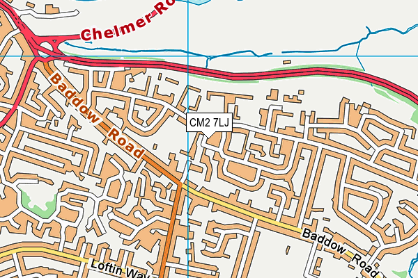 CM2 7LJ map - OS VectorMap District (Ordnance Survey)