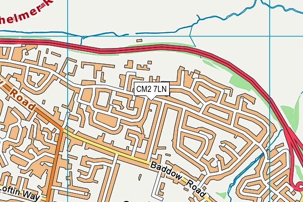 CM2 7LN map - OS VectorMap District (Ordnance Survey)