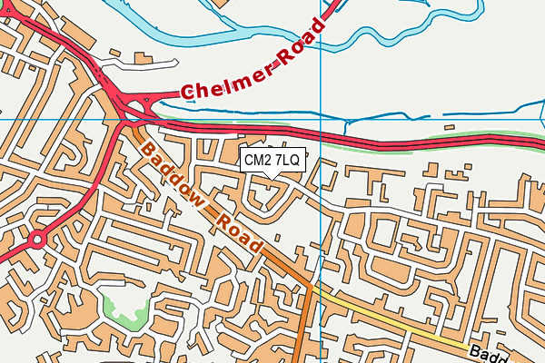 CM2 7LQ map - OS VectorMap District (Ordnance Survey)