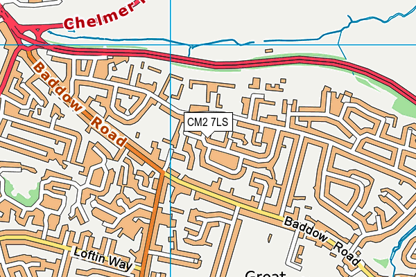 CM2 7LS map - OS VectorMap District (Ordnance Survey)