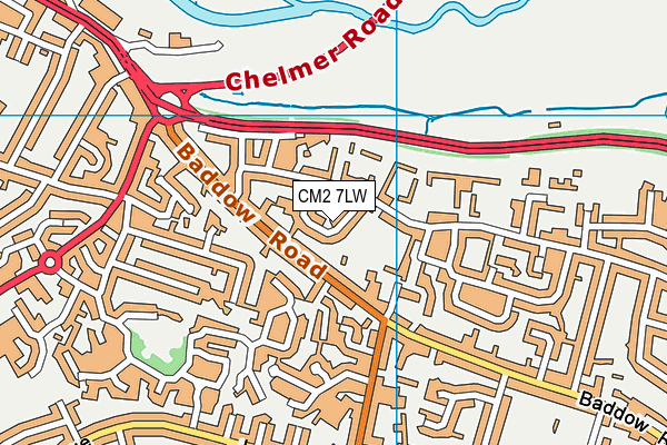 CM2 7LW map - OS VectorMap District (Ordnance Survey)