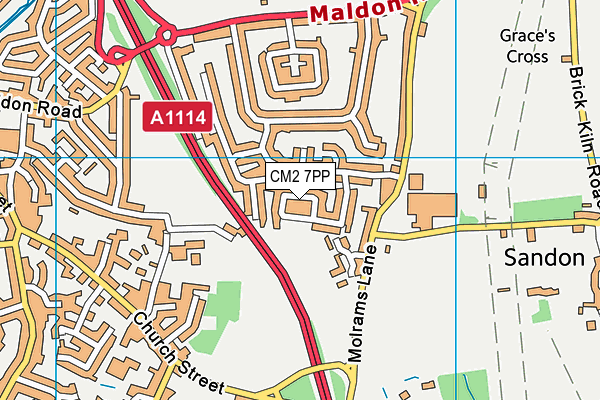 CM2 7PP map - OS VectorMap District (Ordnance Survey)